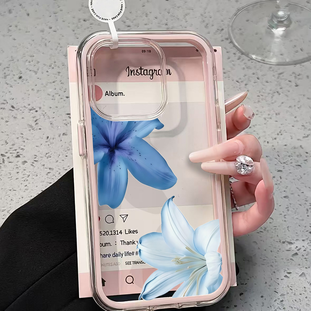 Plants X - Funda Transparente con Diseño de Flor